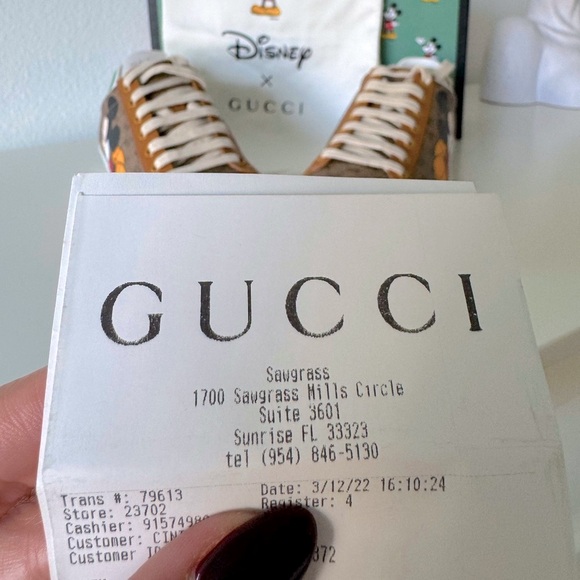 NIB Gucci x Disney Mickey Mouse Ace Sneakers, Women’s 38/8 - Picture 14 of 15